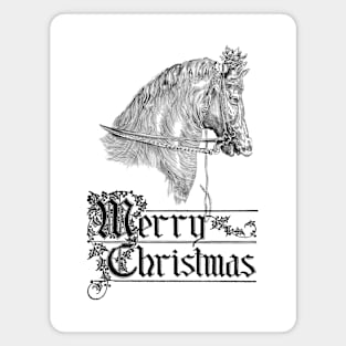 Merry Christmas with Dressage Horse Magnet